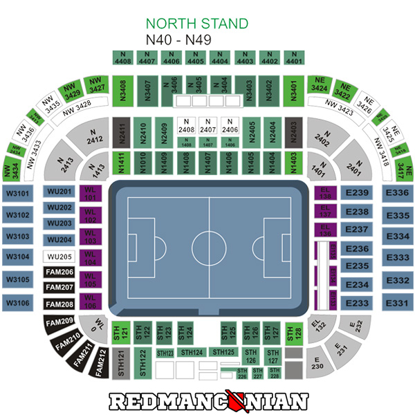 Manchester United Old Trafford Seating Plan